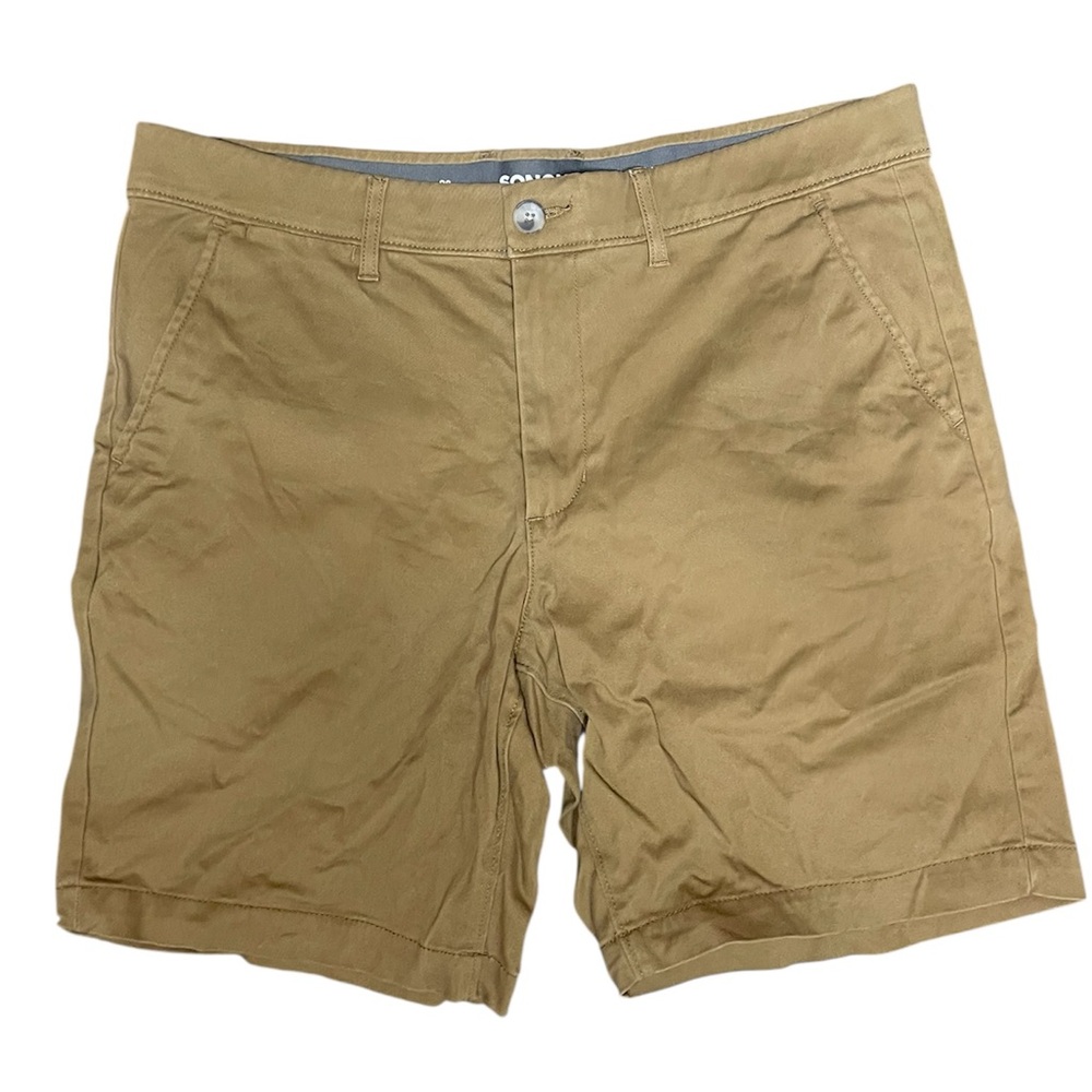 Men’s Sonoma Shorts Brown Chino Flexwear Flat Front Comfort Waistband, 36 - Picture 3 of 7